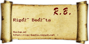 Rigó Beáta névjegykártya